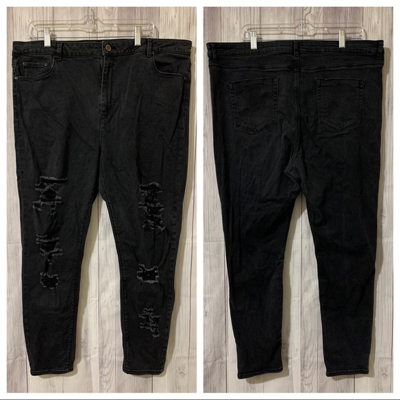 ASOS Denim - ASOS Black Distressed Skinny Jeans